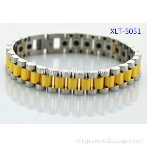 High quality gold plated stainless steel bracelet watch for men